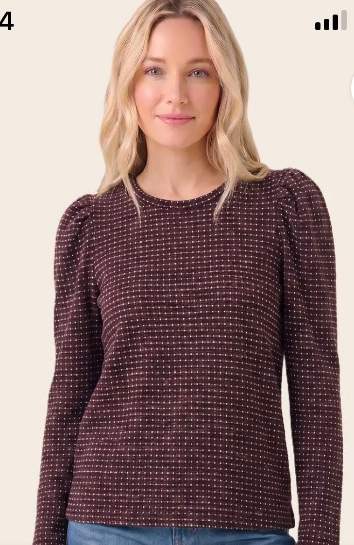 Puff Sleeve Dotted Top