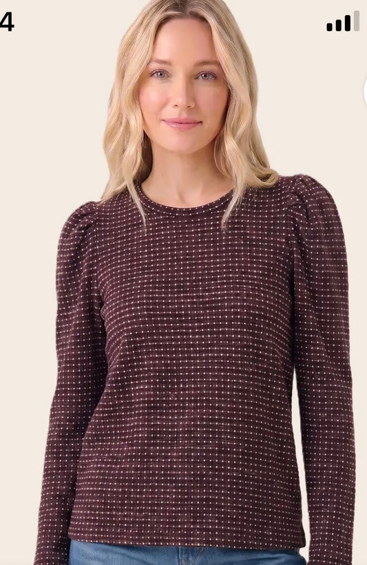 Puff Sleeve Dotted Top