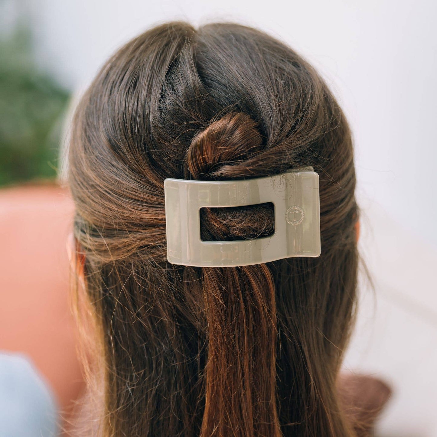 Flat Rectangle Hair Clip | Small | Sage It Ain't So