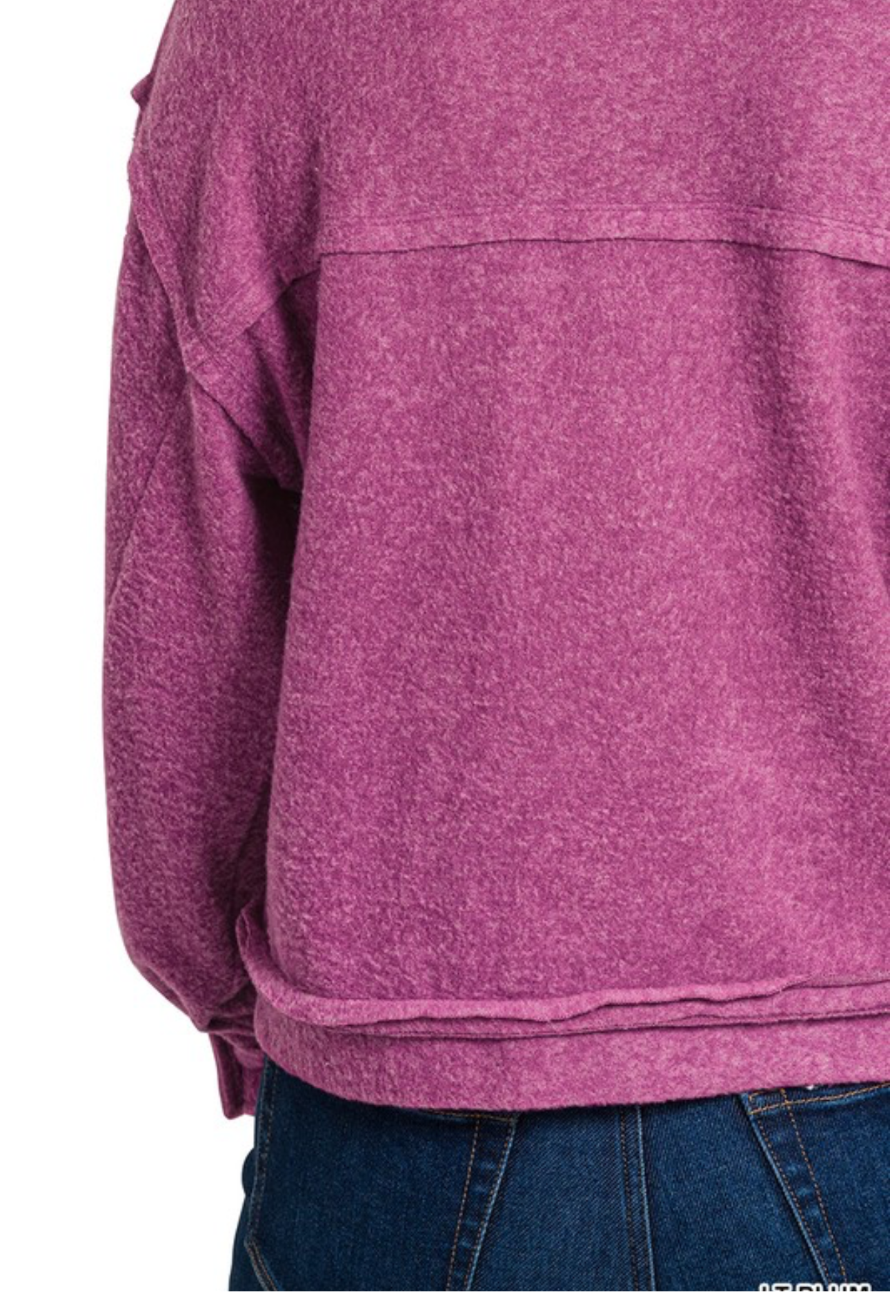 Brushed Hacci Hooded Button Down Shacket