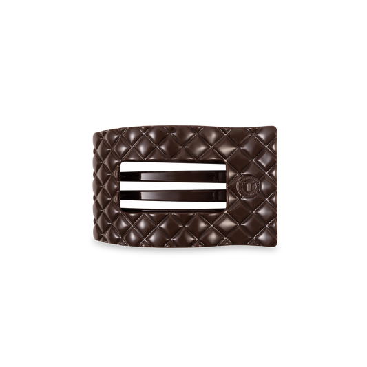 Flat Rectangle Hair Clip | Small | Truly Taupe Quilted