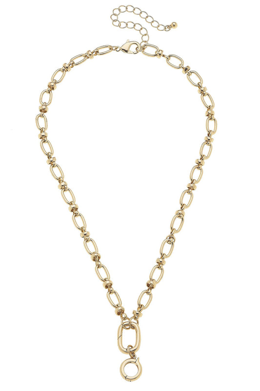 Lilah Cable Link Charm Necklace Base in Shiny Gold
