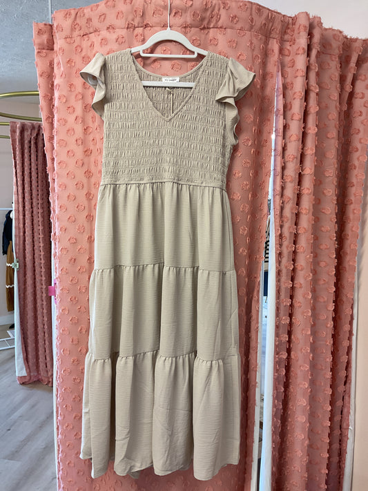 Vee Neck Smocked Tier Dress *FINAL SALE*