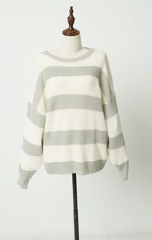 Striped Loose Knit Sweater