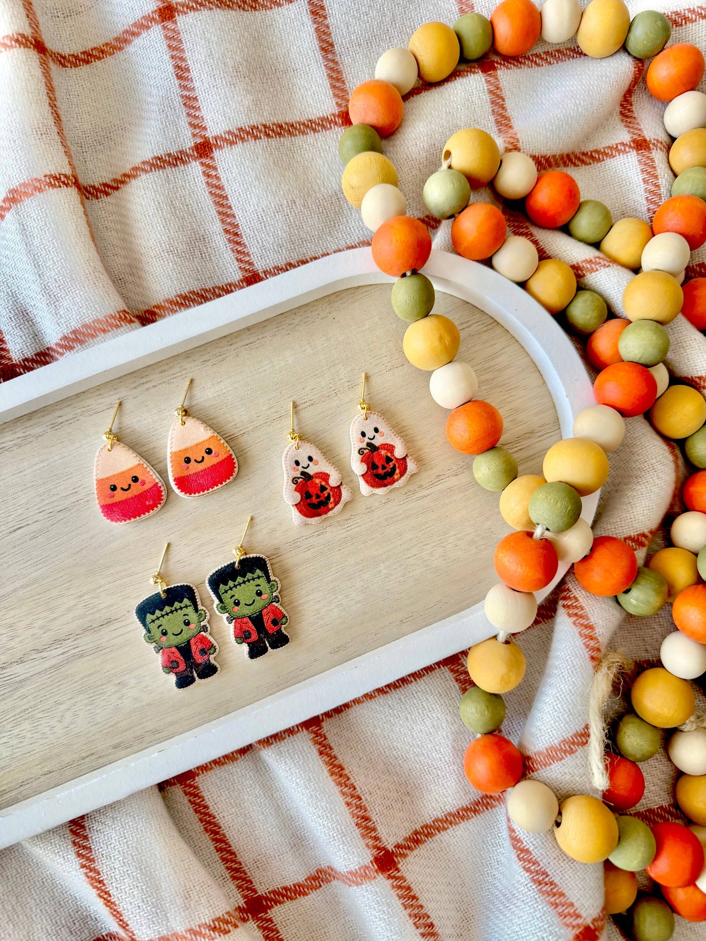 Candy Corn Earrings, Frankenstein Earrings, Ghost Earrings