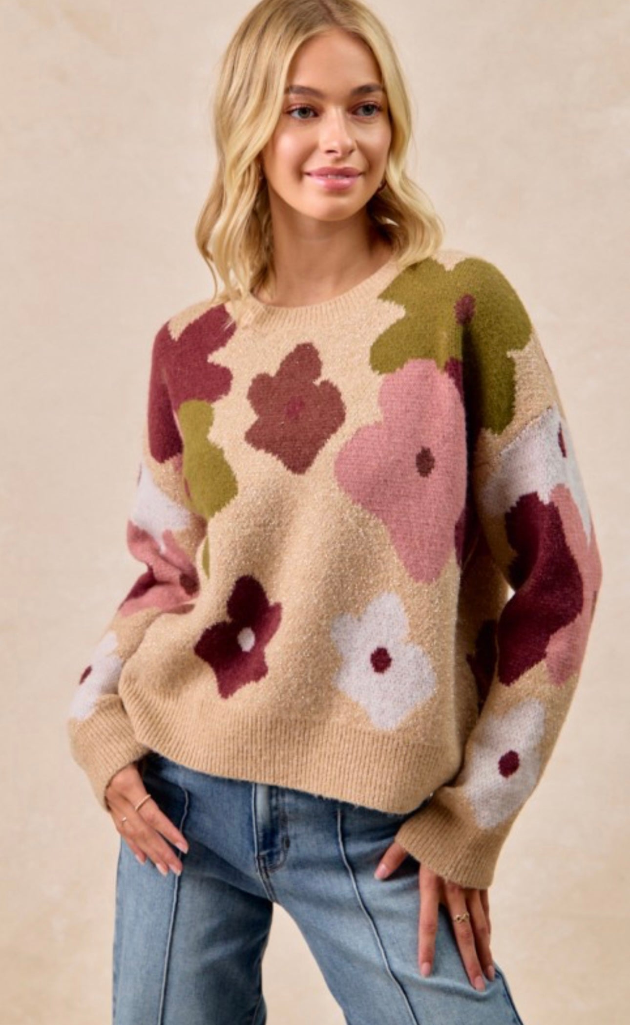 Floral Pattern Sweater *Final Sale*