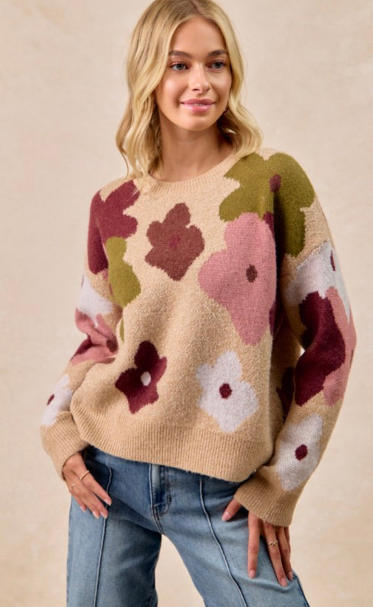 Floral Pattern Sweater *Final Sale*