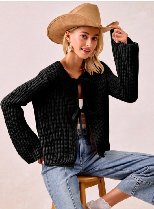 Black Sweater with bow ties