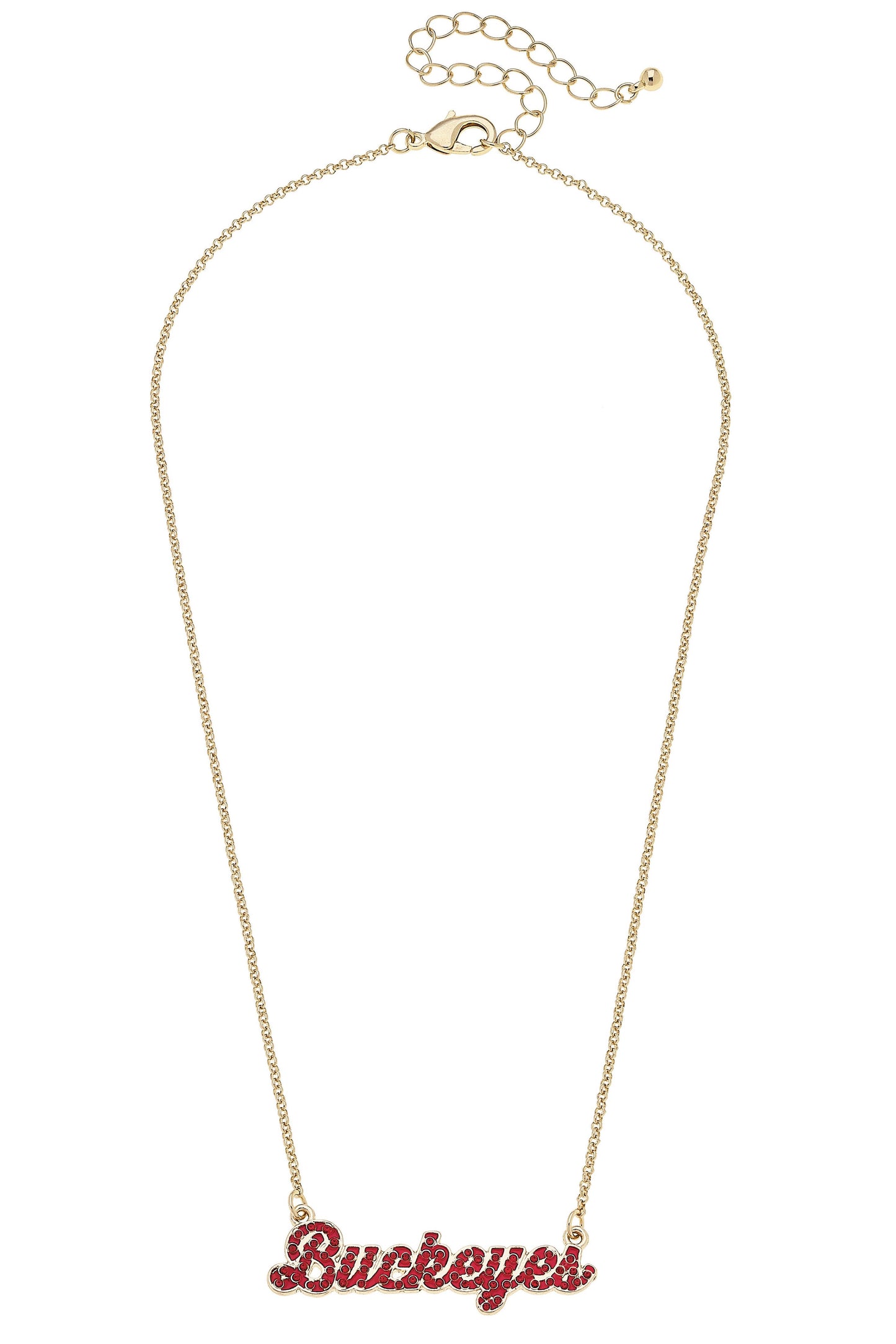 Ohio State Buckeyes Pave Autograph Enamel Necklace in Red