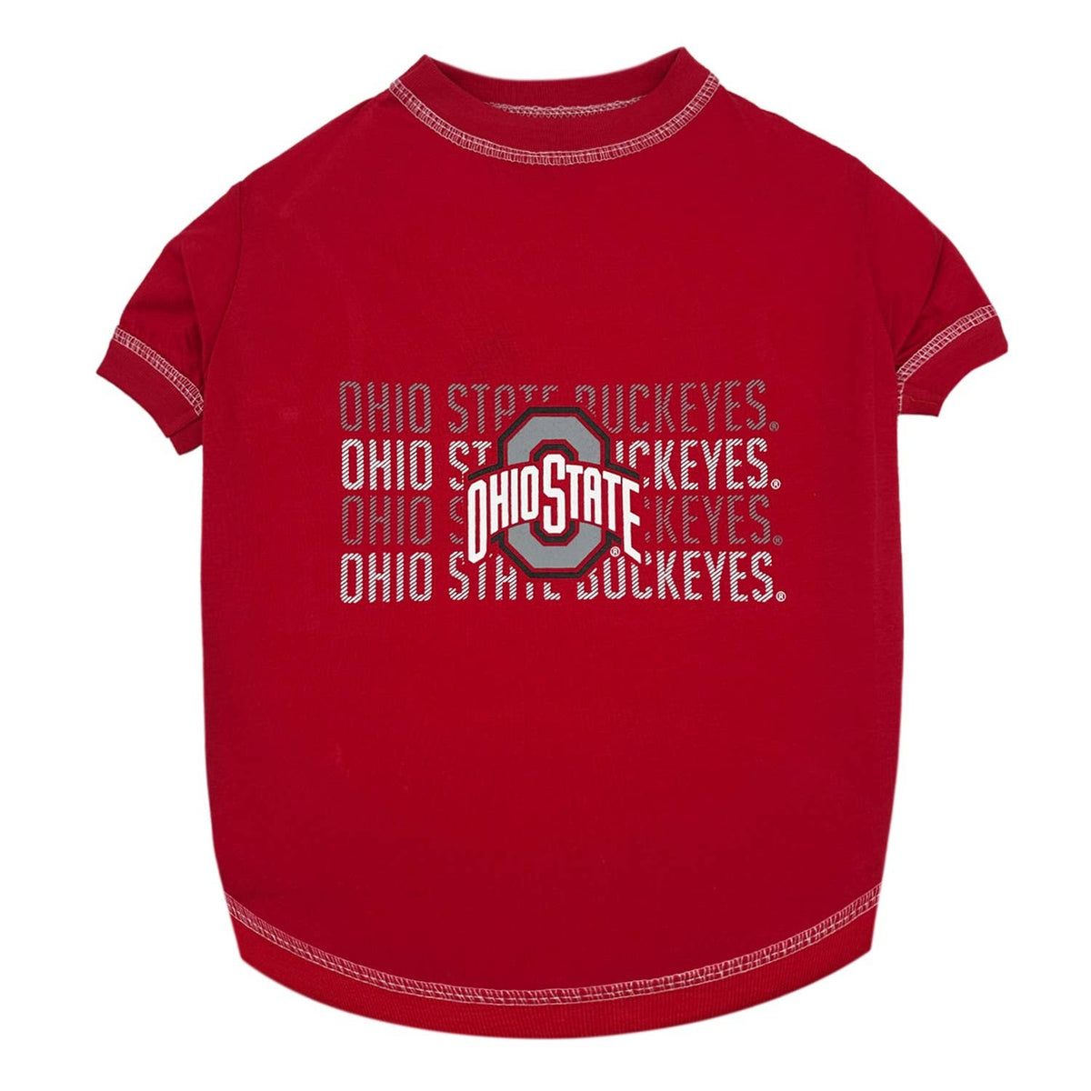 OHIO STATE BUCKEYES STRIPE TEXT TEE