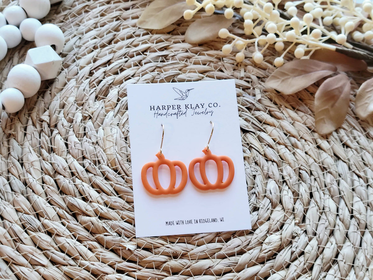The Cutout Pumpkin Set- Polymer Clay Dangle Earrings