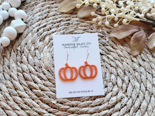 The Cutout Pumpkin Set- Polymer Clay Dangle Earrings