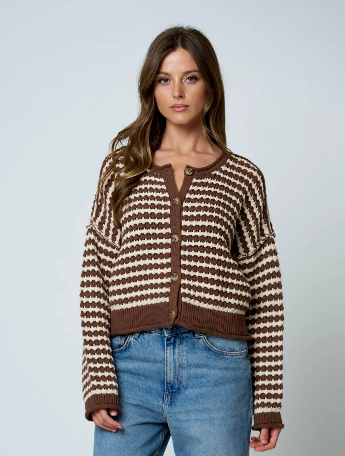 Blu Pepper Crochet Knit Cardigan