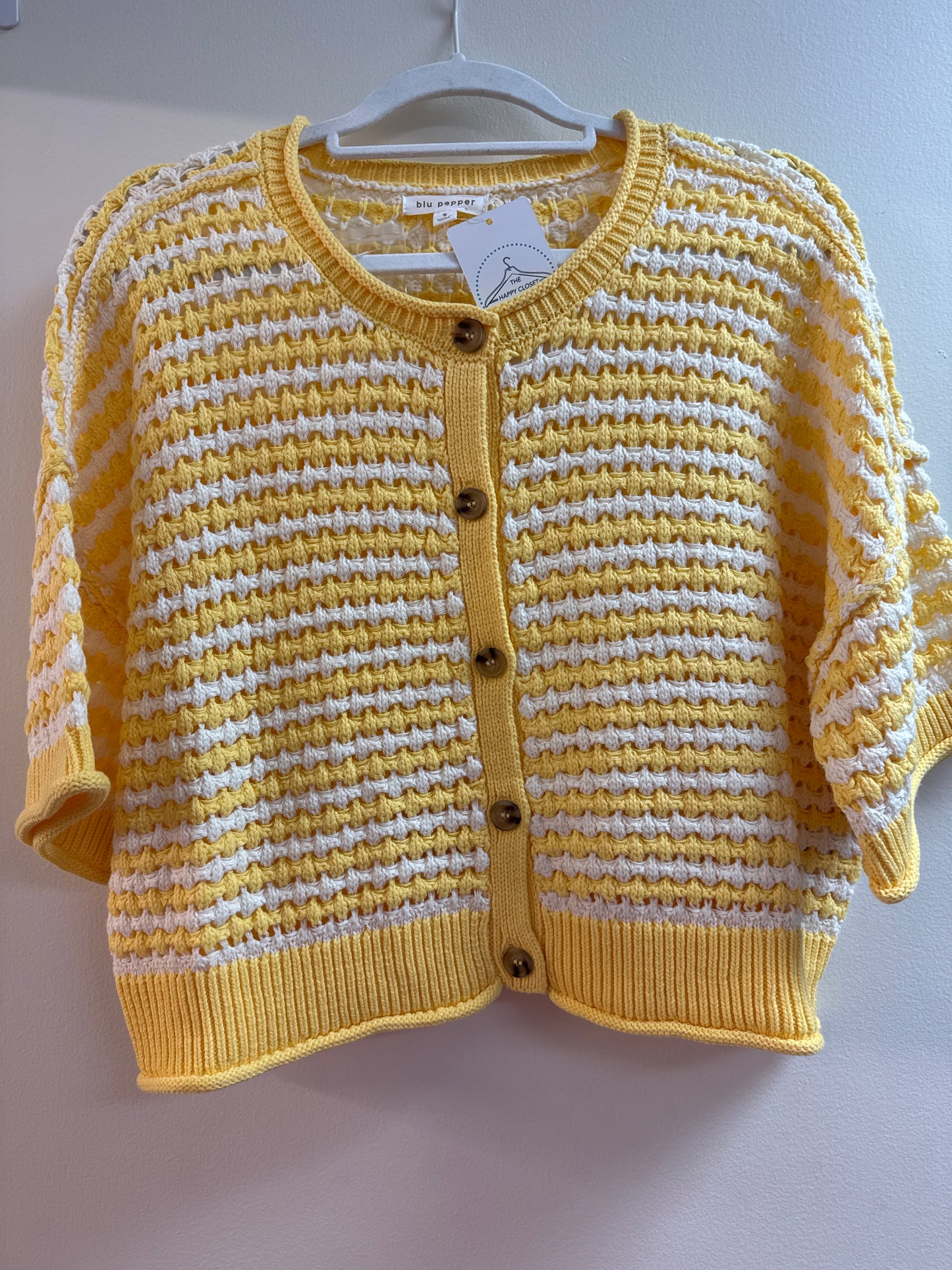 Blu Pepper Yellow Striped Cardi