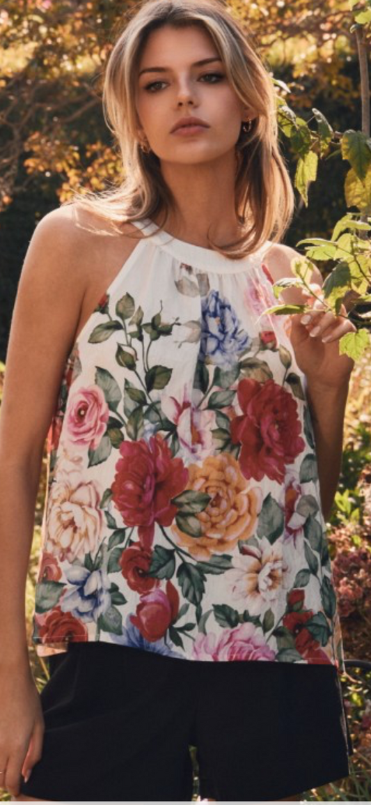 Floral Print Halter Top
