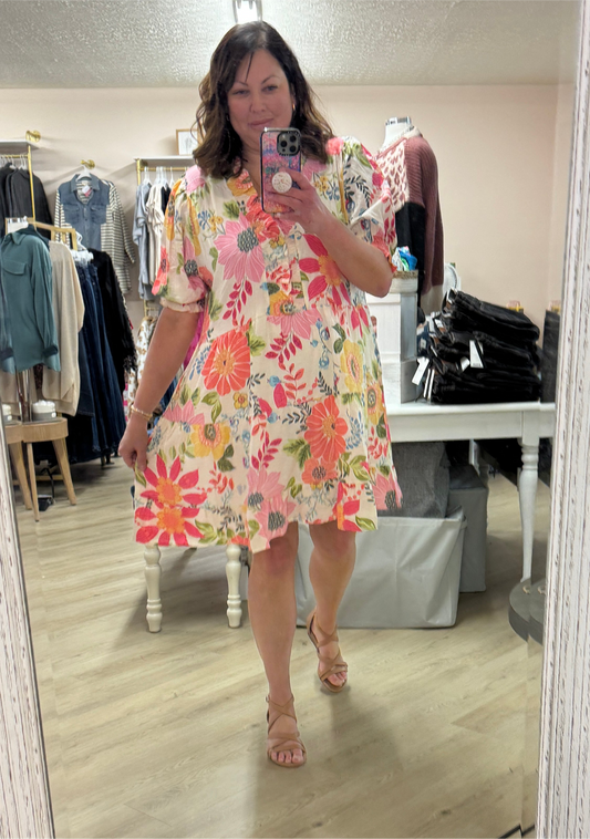 Easel Floral Dress w. Pockets *FINAL SALE*