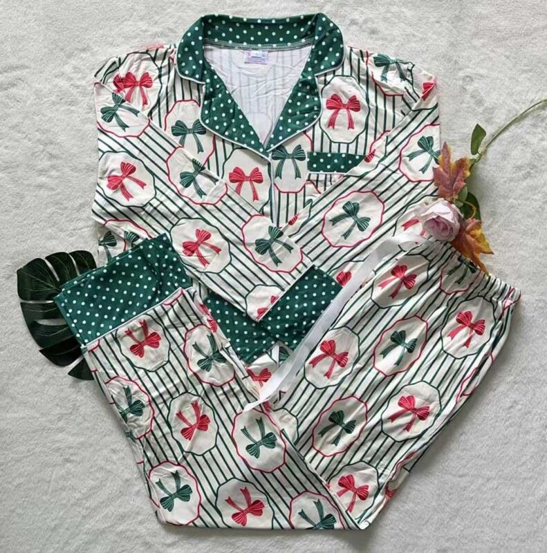 -PREORDER- Christmas PJ's / Short Sleeve Button Down Pants Set