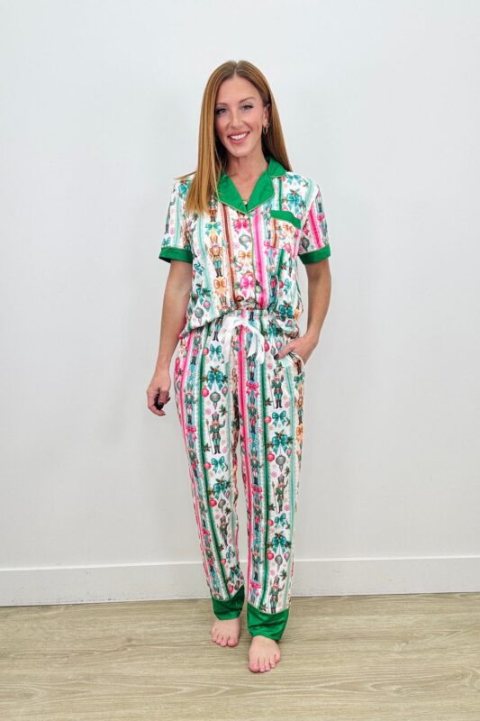-PREORDER- Christmas PJ's / Short Sleeve Button Down Pants Set