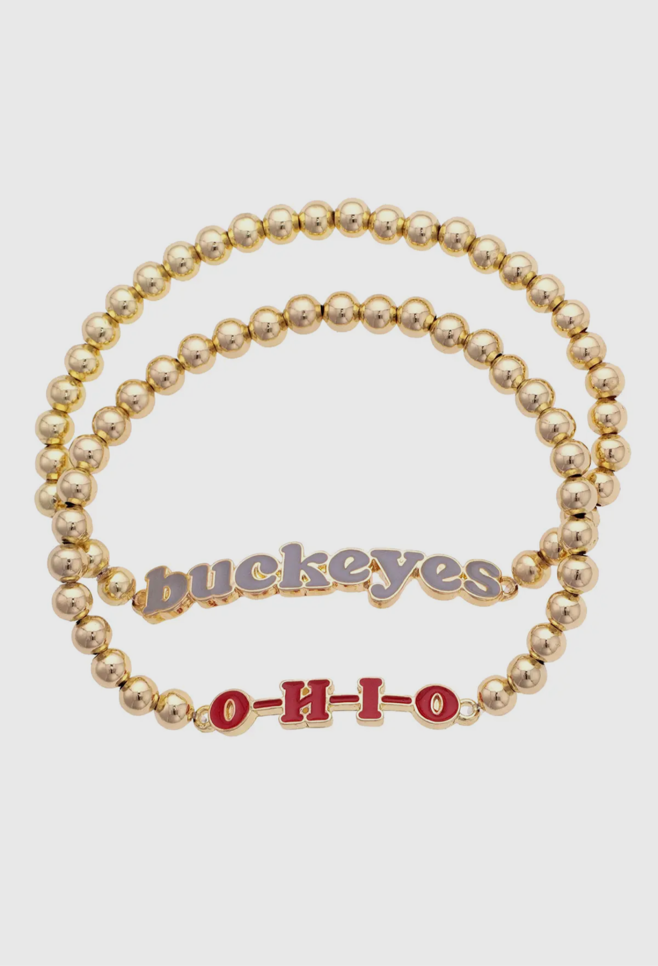 Ohio State Buckeyes Slogan Bead Bracelets set of 2