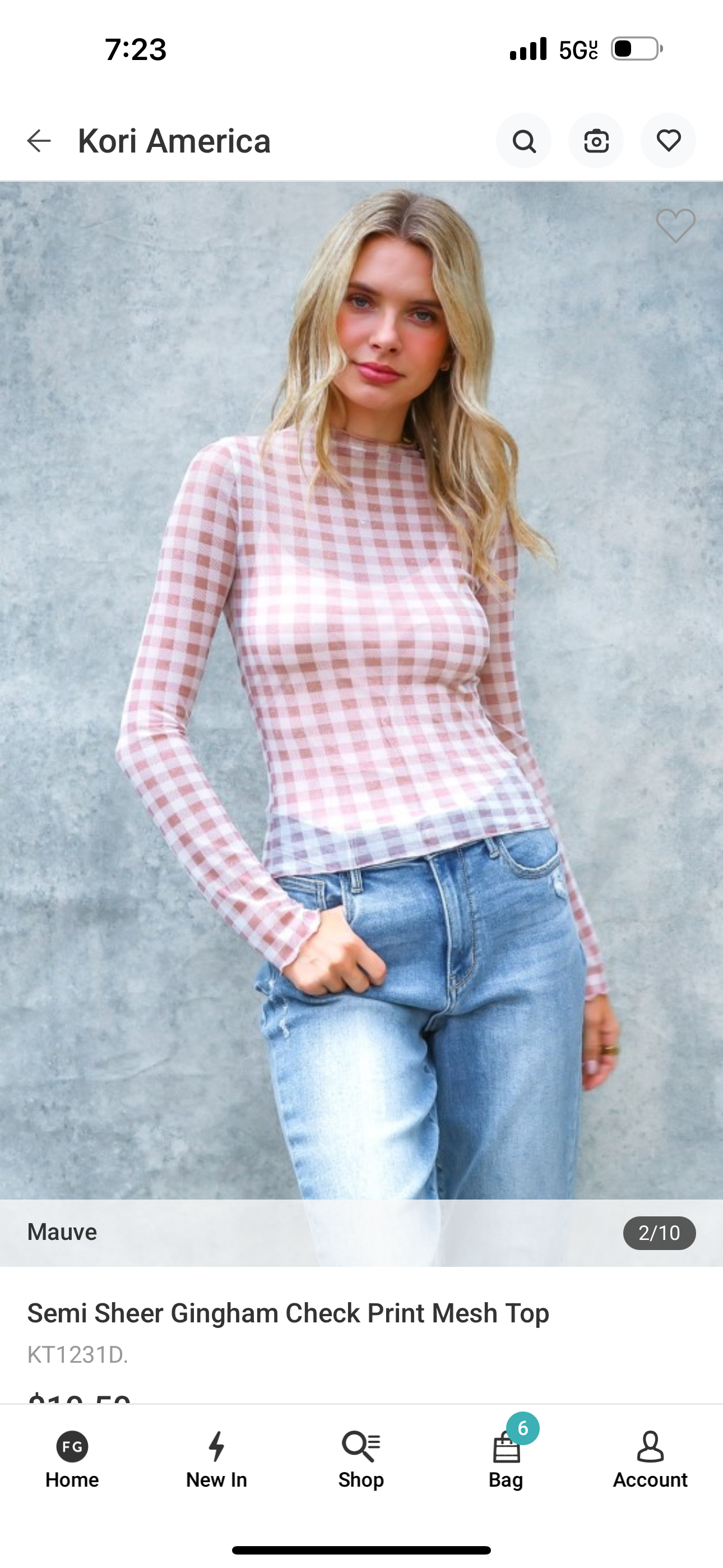 Checkered Mesh top