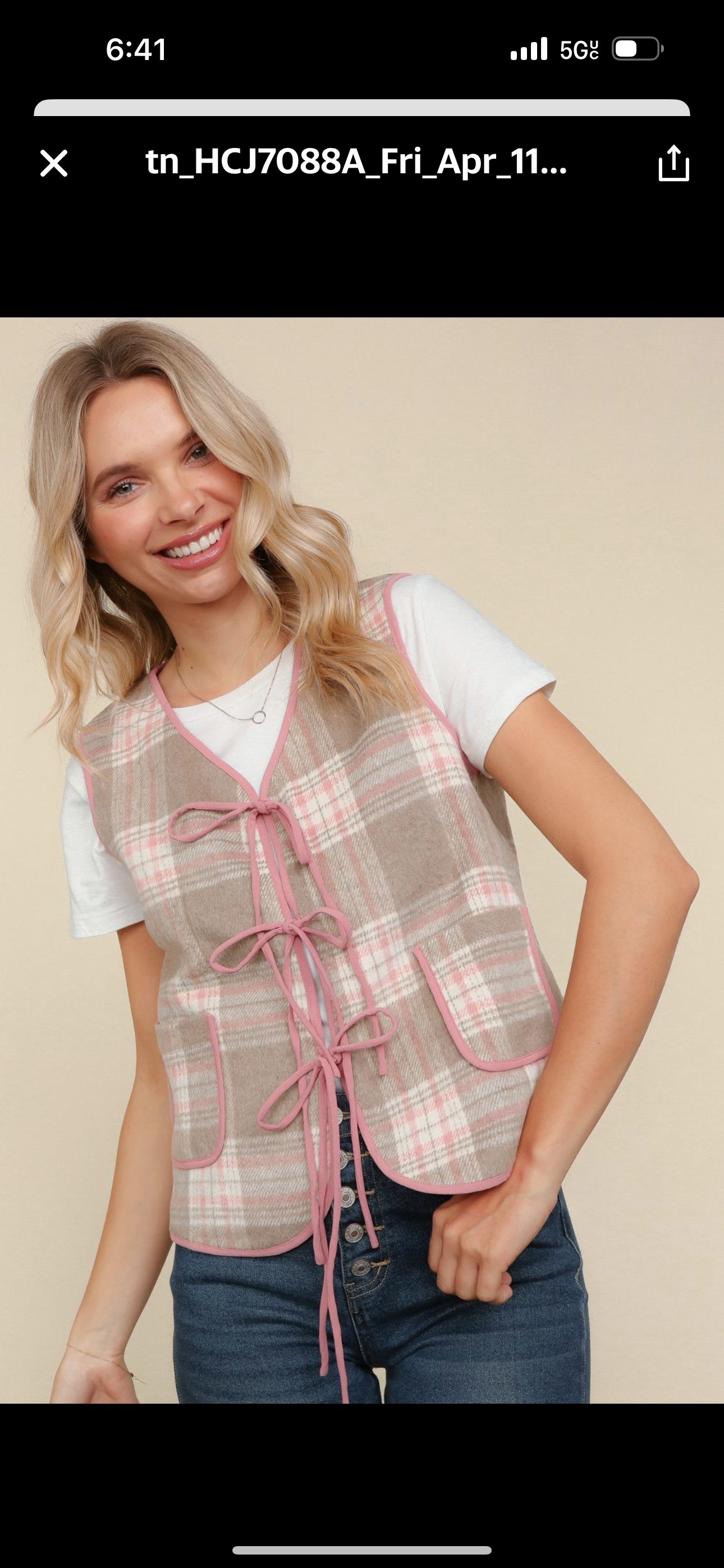 Plaid Vest with pockets
