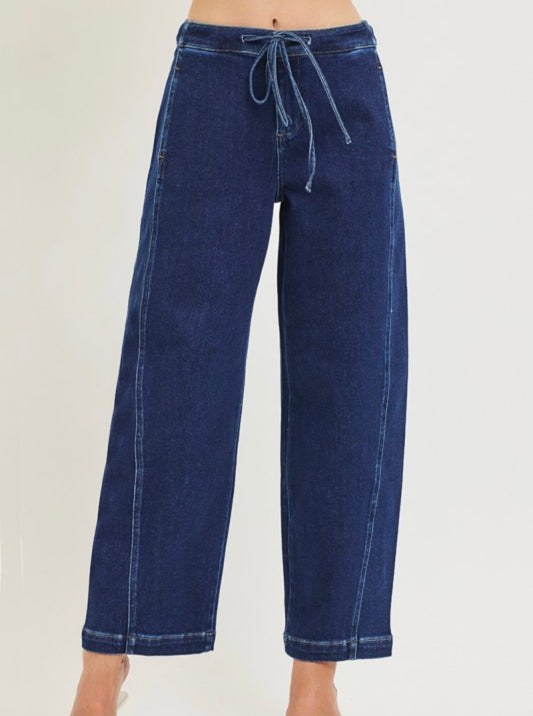 Slouchy Risen jeans with drawstring