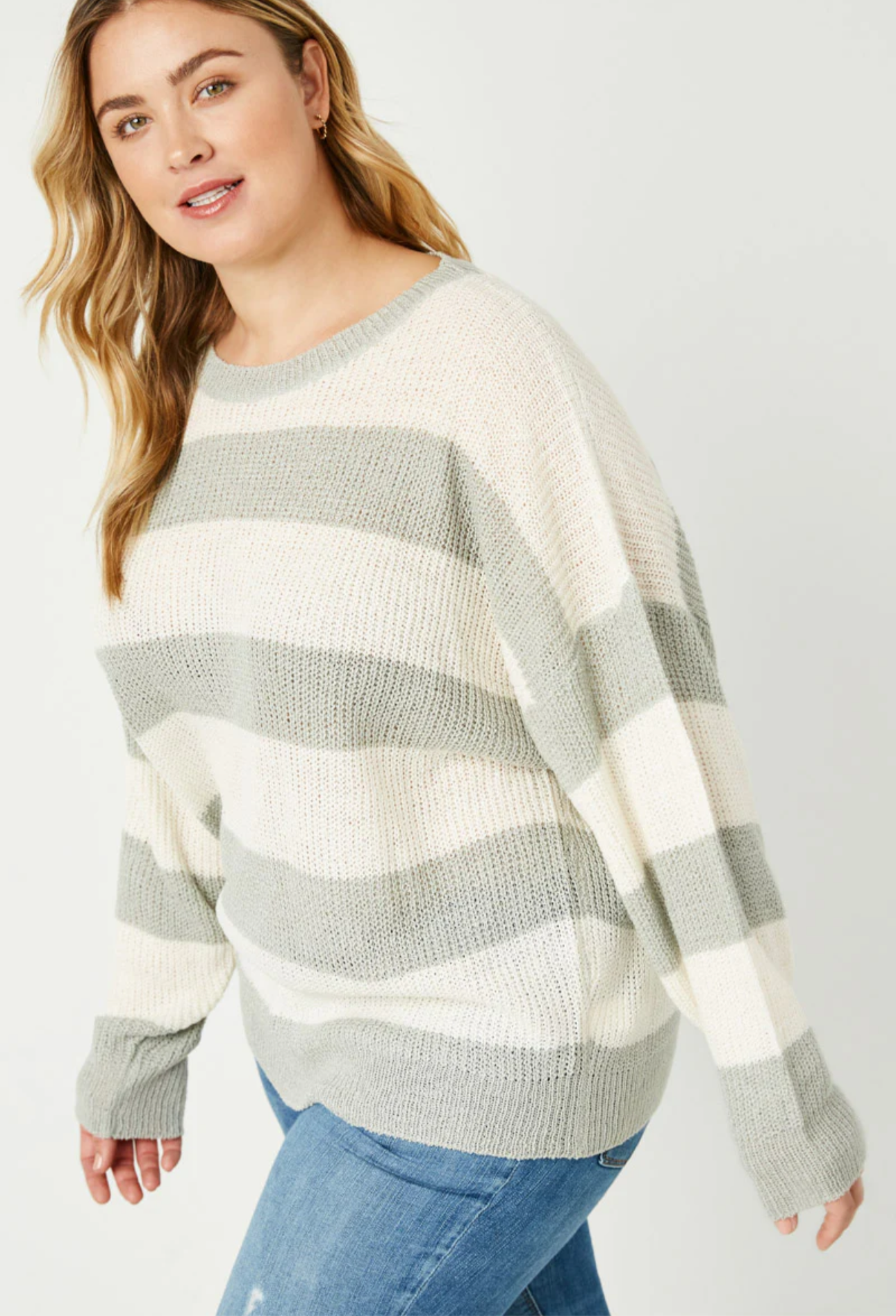 Striped Loose Knit Sweater