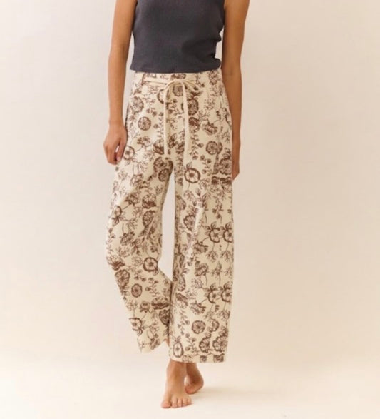 Floral Cropped Straight Leg Pant