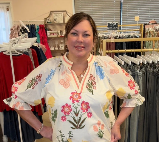 Cream Floral top