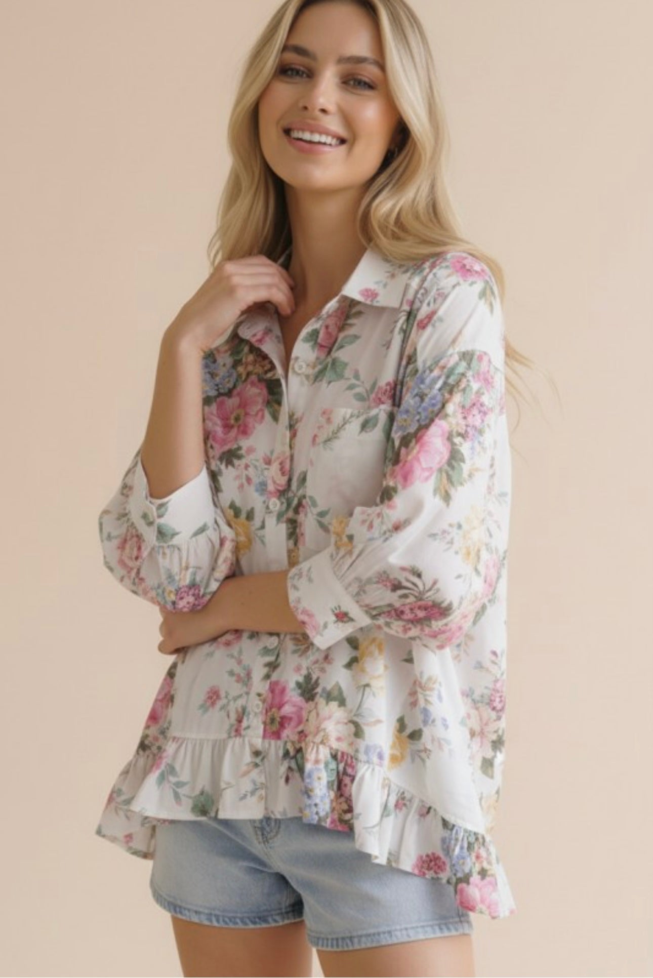 Button Down Floral Top