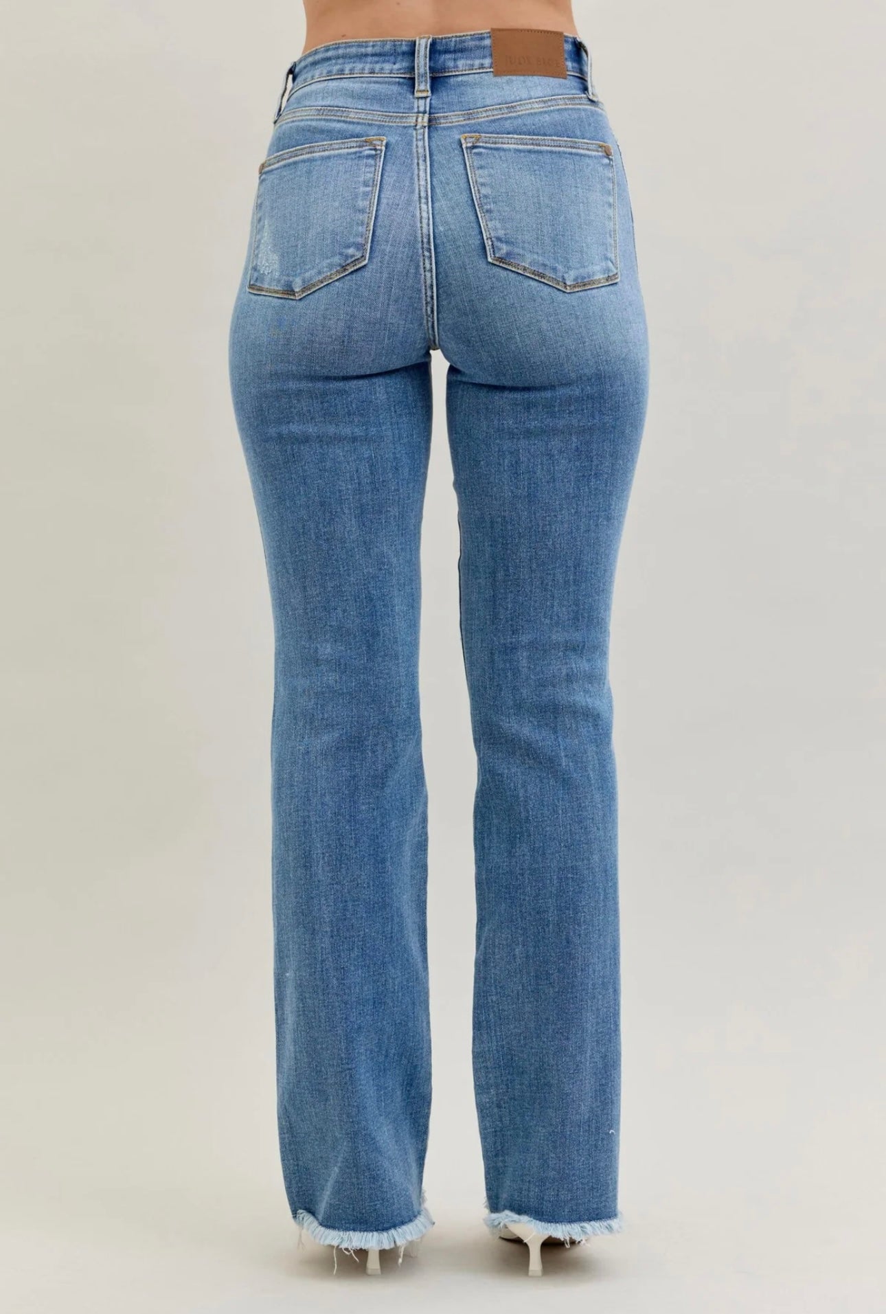 Judy Blue High Waist Destroy Fray Hem Bootcut Denim Jeans 82542 *FINAL SALE*