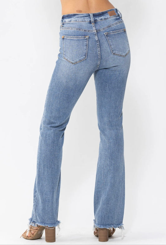 Judy Blue High Waist Double Button Bootcut Denim Jeans JB88140