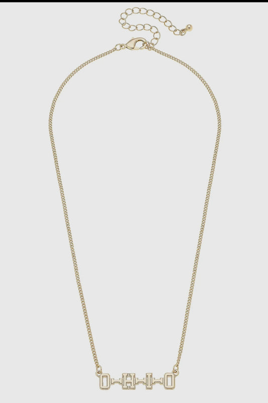 O-H-I-O gold necklace