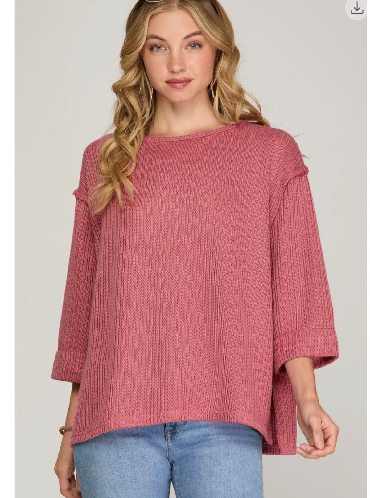 S+S Folded Sleeve Knit Top