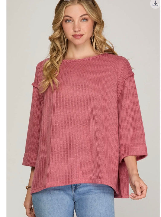 S+S Folded Sleeve Knit Top
