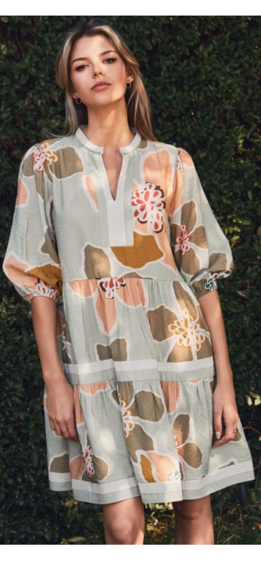 Tiered Floral Dress