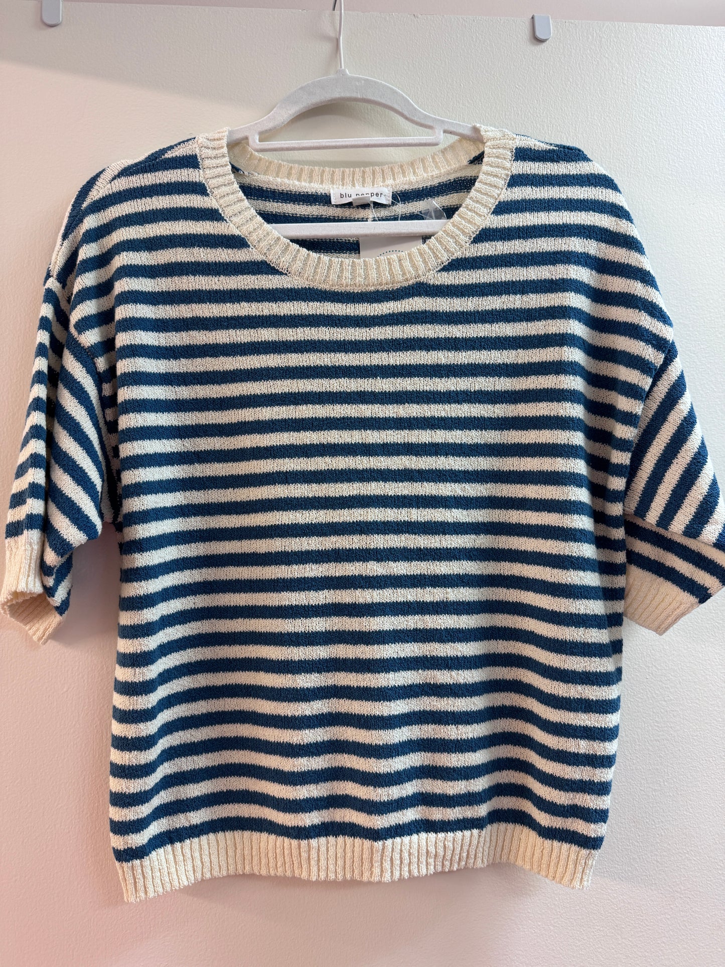 Blu Pepper Blue Striped Sweater
