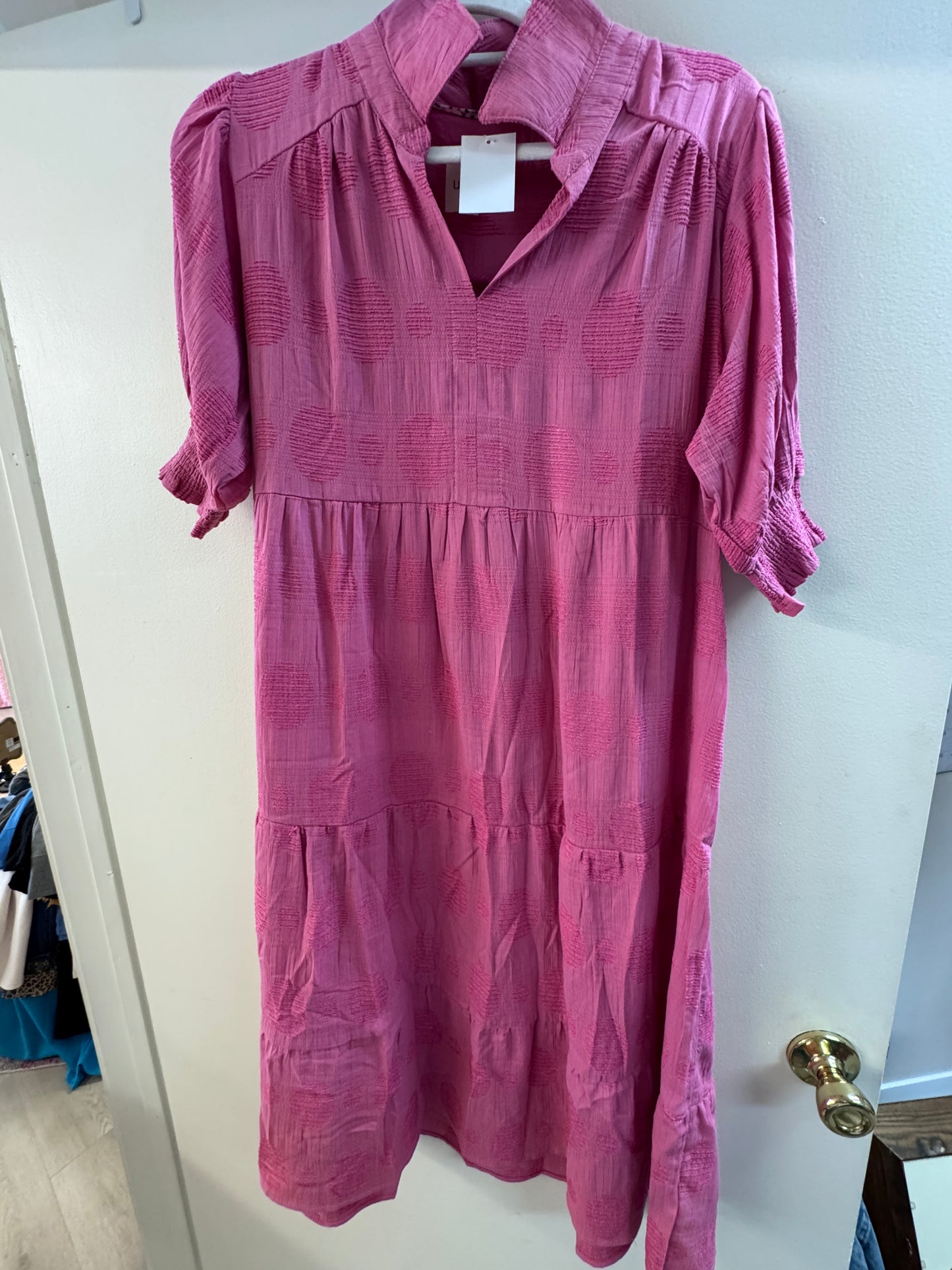 Umgee Raspberry Tiered Maxi Dress