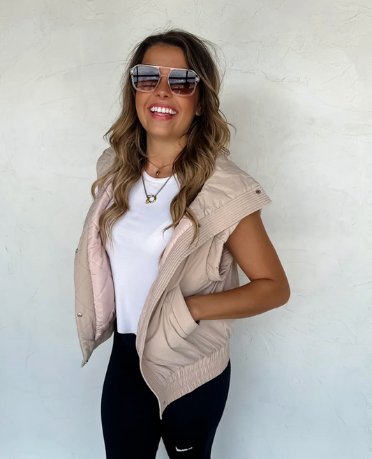Beige Puffer vest