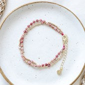 Brilliant Always Bracelet . Gold/Pink Rhodonite