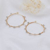 Pritti Hoops / Gold/Labradorite