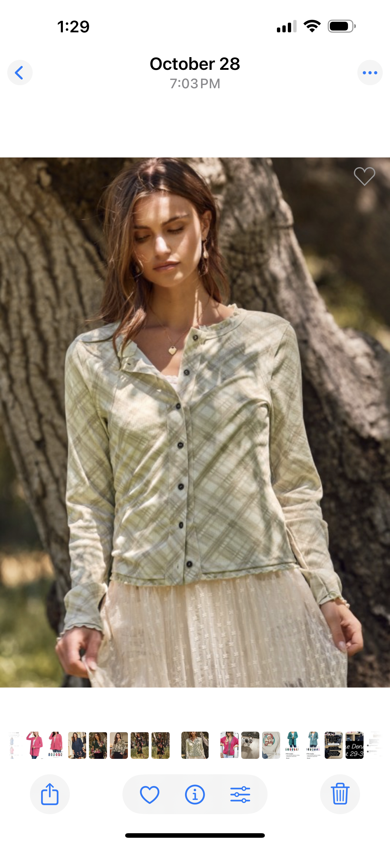 Sage Plaid Button Up Blouse