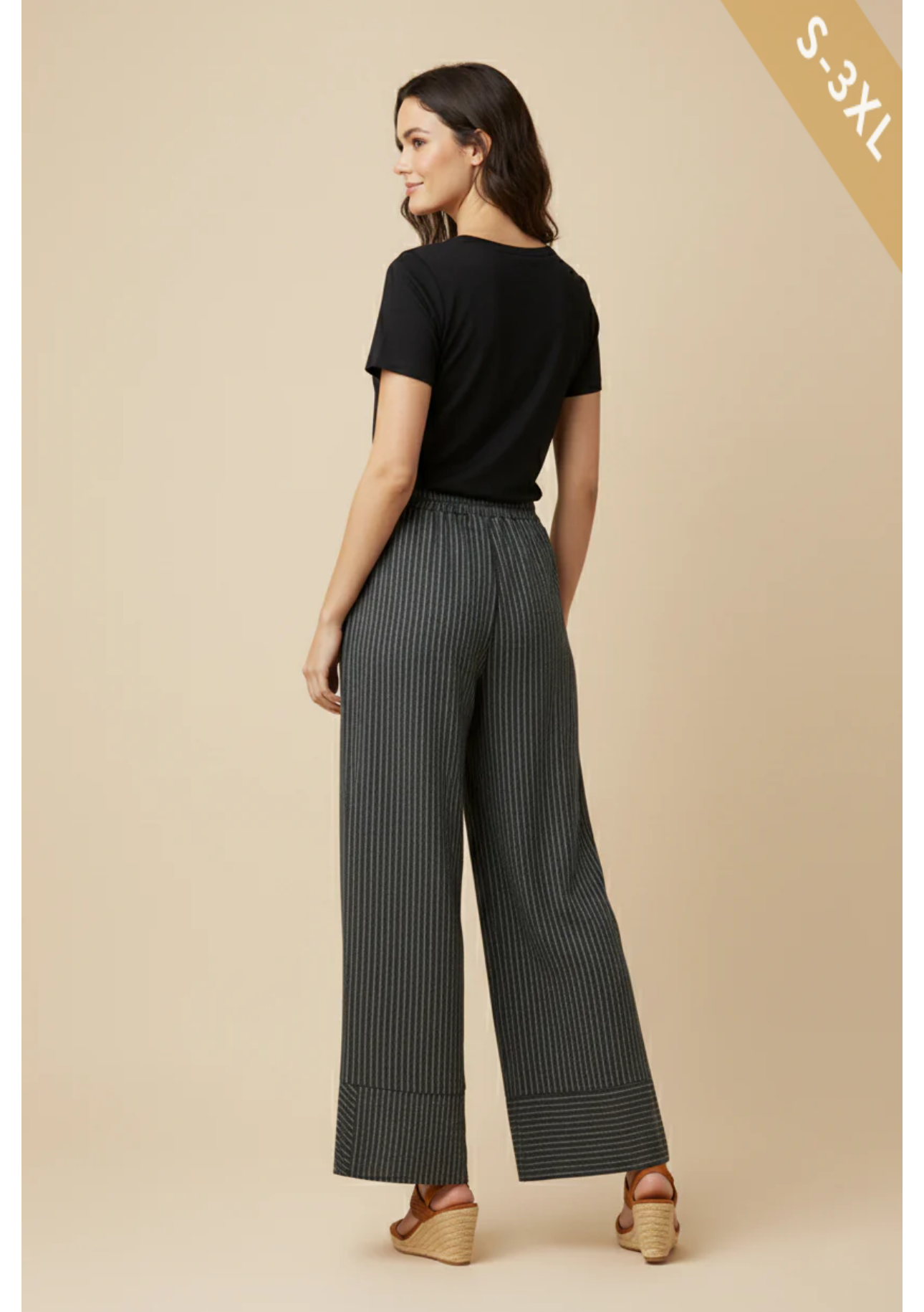Olive Contrast Stripe Drawstring Pants