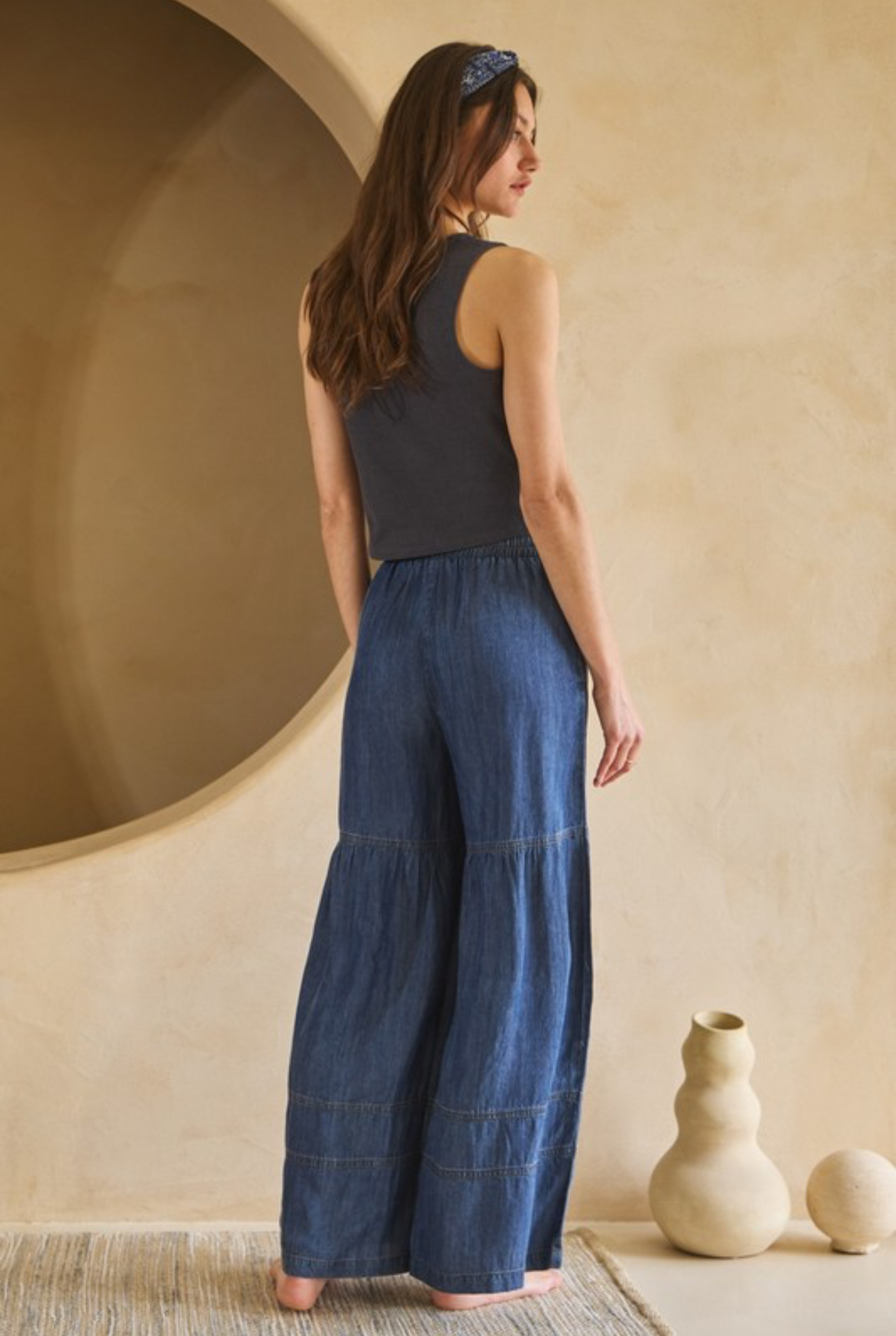 Washed Dark Chambray Pants