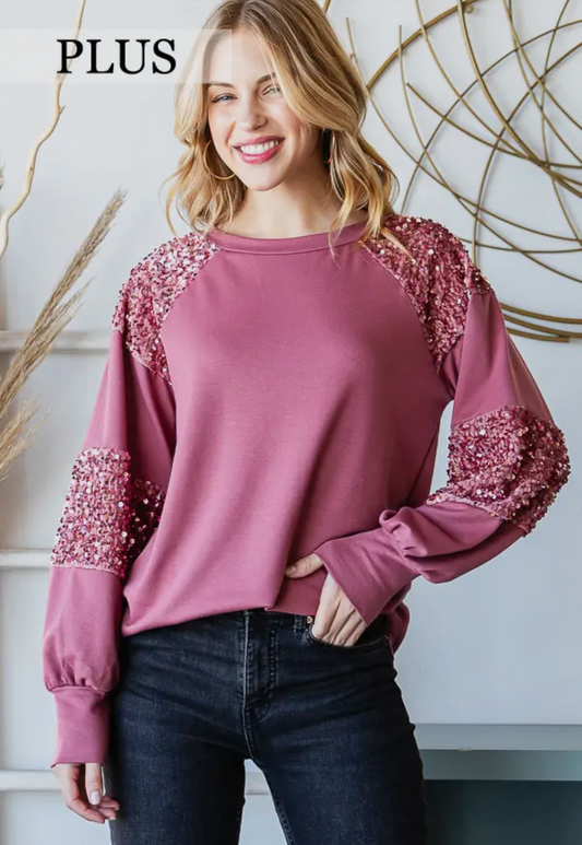Mauve Sequin Top (Made in USA)
