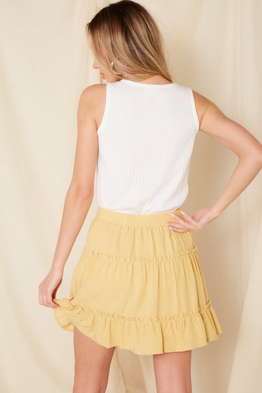 Ribbed Scoop Neck Tank Top -Final Sale