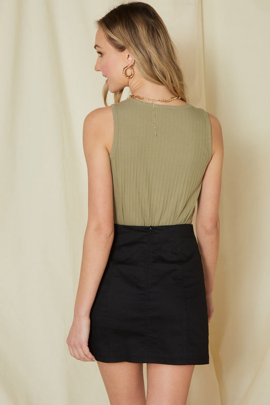 Ribbed Scoop Neck Tank Top