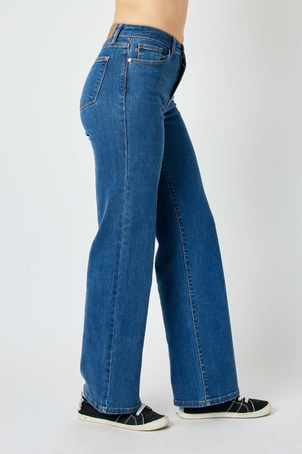 Judy Blue High Waist Vintage Wide Leg Denim Jeans 82553