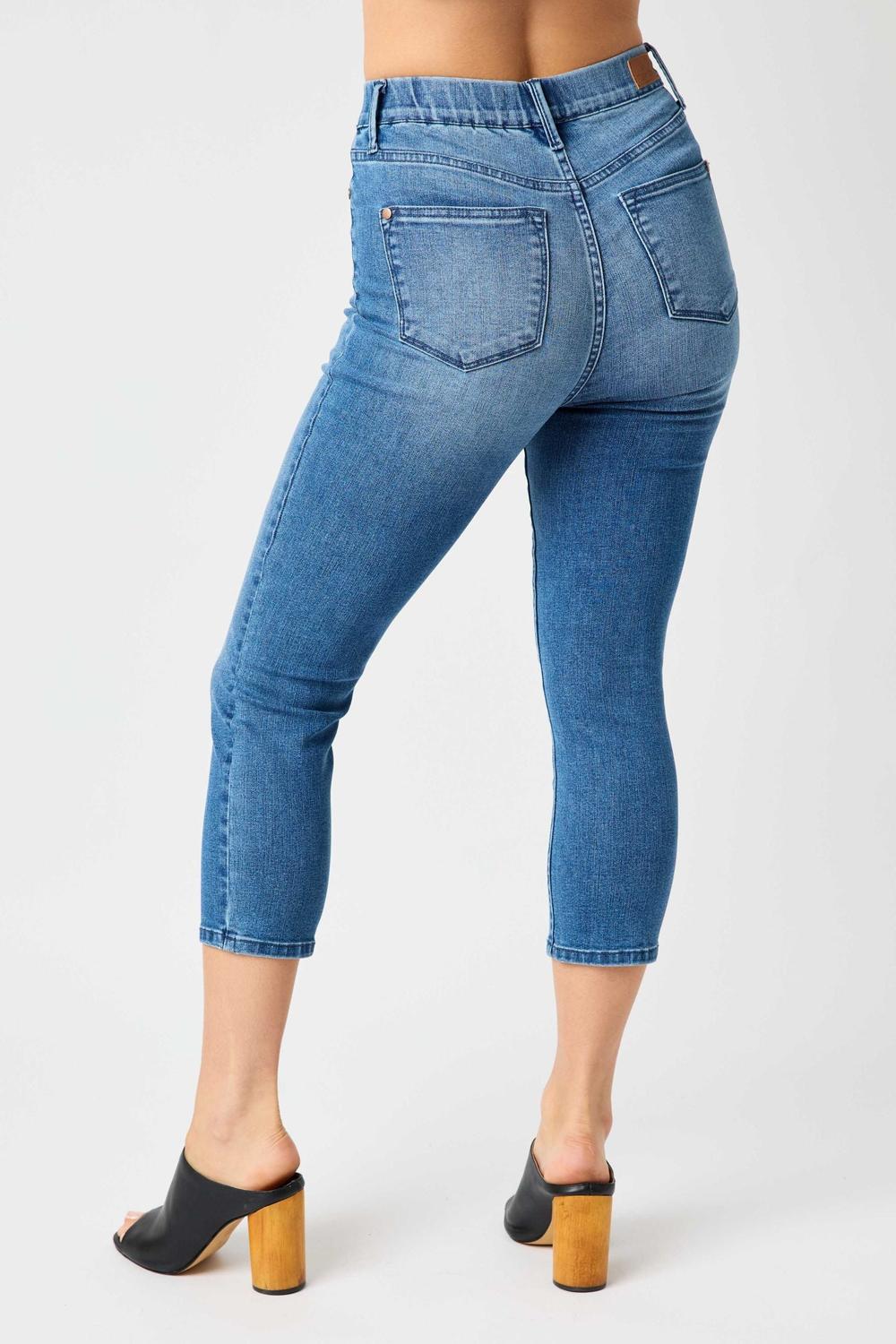 Judy Blue High Waist Pull On Cool Capri Denim Jeans 78111 *FINAL SALE*