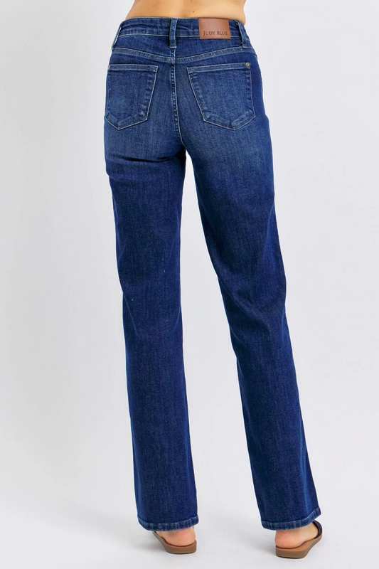 Judy Blue Mid Rise "Tummy Control" Classic Straight Denim Jeans 88861